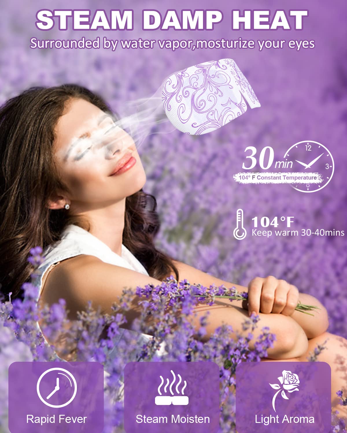 16 Packs Steam Eye Masks for Dry Eyes Self Heated Eye Mask Disposable Sleep Mask Soothing Headache Relief Dry Eye,Hot Warm Compress for Stress Relief Relief Eye Fatigue, Spa Gifts Travel Essentials