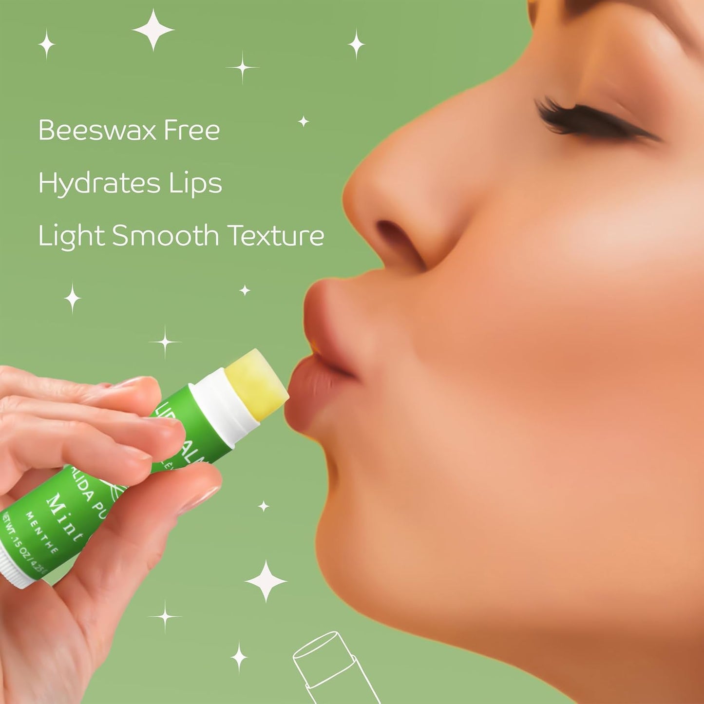 Mint Lip Balm Collection, Vegan Set, Beeswax Free, with Organic Jojoba and Avocado Oil, Vitamin E, Natural Moisturizer for Dry, Chapped Lips, 5 Tube Set