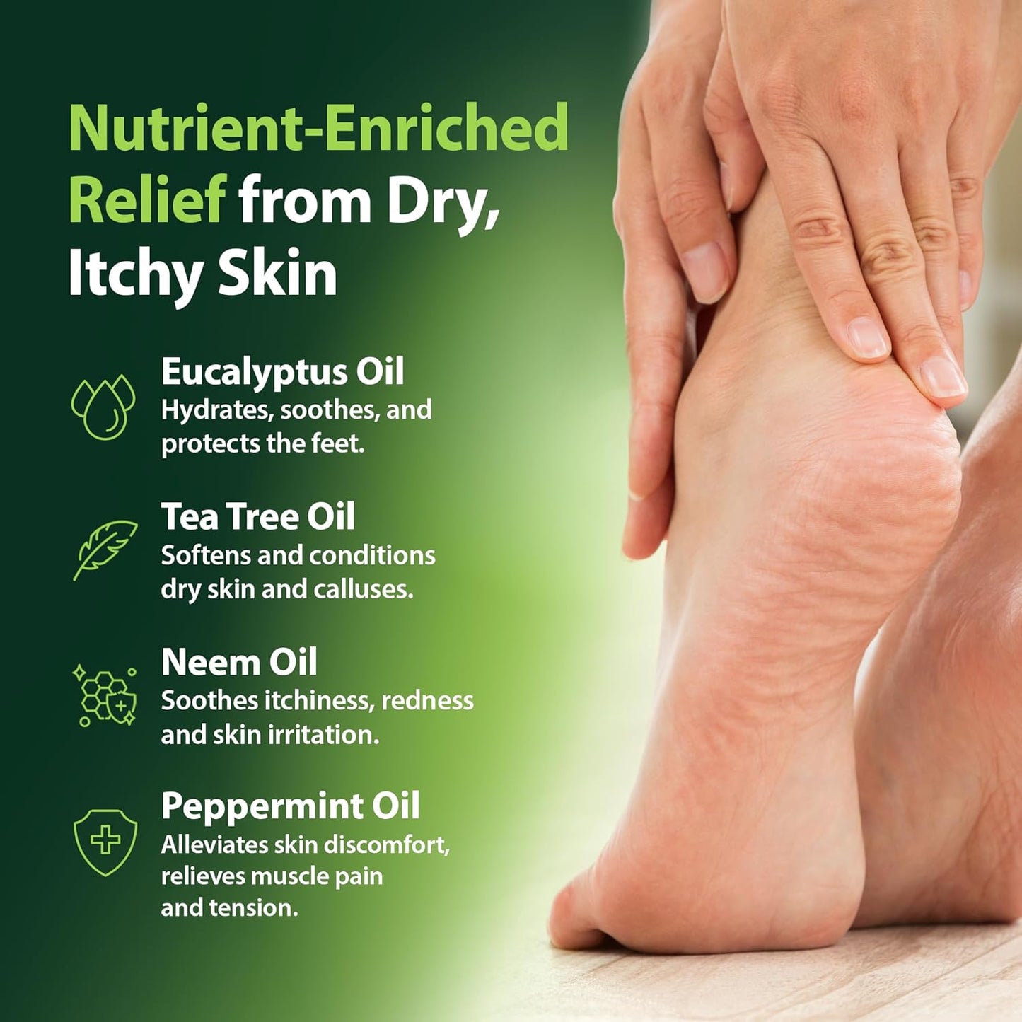 Foot and Body Oil with Tea Tree Oil - Hydrating Foot Care and Foot Spa for Cracked Heel Repair - Soothes Dry, Irritated Skin and Foot Odor - (4oz)