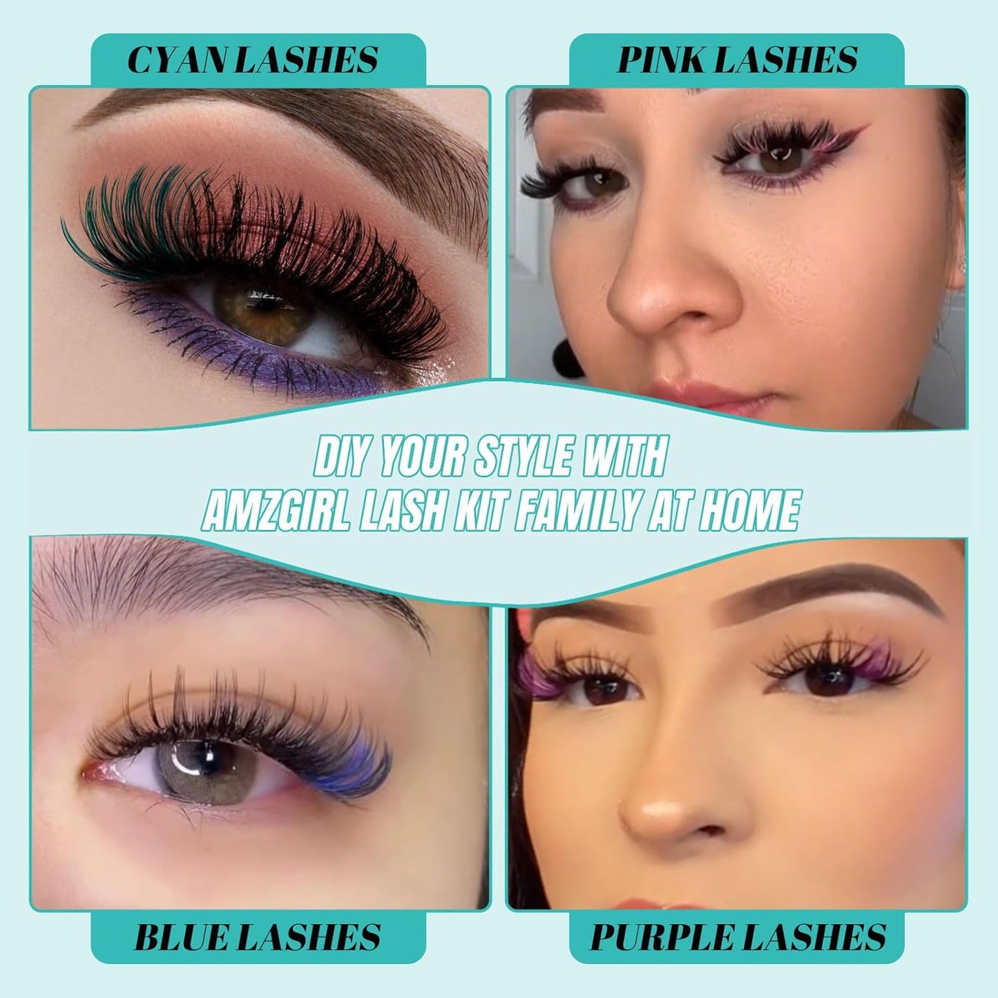 Lash Clusters Kit 320Pcs,40D Eyelash Extension Kit,Lash Bond and Seal Waterproof,Lash Remover for Colorful Individual Cluster Lashes Kit,Lash Applicator Tool for DIY Lash Extension Kit(D-Mix9-16mmKit)