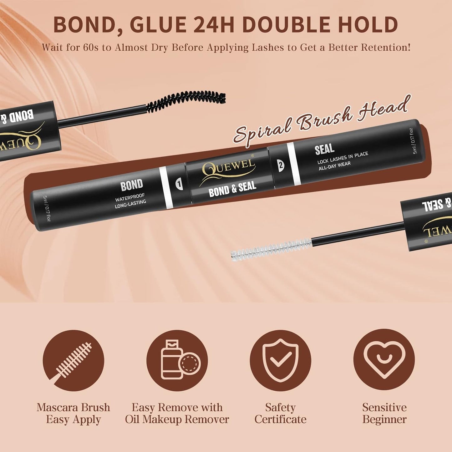 QUEWEL Lash Clusters Kit, 240 Pcs Lash Clusters 30D+40D DIY Lash Extensions Kit with Applicator Tool, Bond and Seal Super Hold, Glue Remover Easy to Apply at Home(30D+40D D MIX8-14)