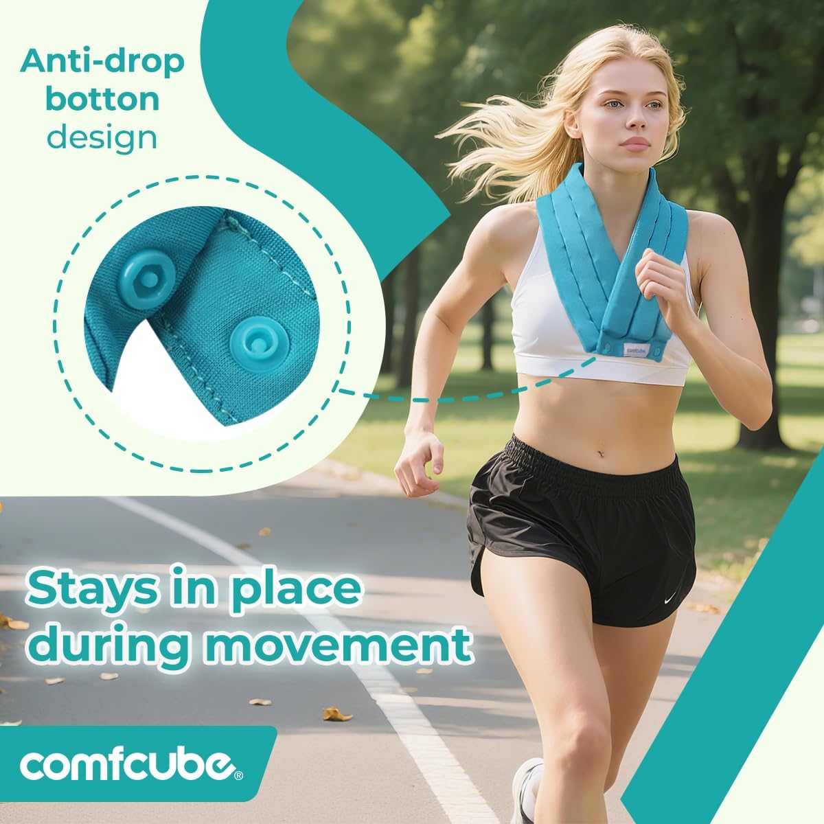 Neck Ice Pack Wrap for Cervical Pain and Cooling, 2 Hours Long Lasting Cold Ice Pack for Neck Shoulders, FSA Eligible, Flexible Cold Pack for Hot Weather, Hot Flashes, Surgery, Swelling