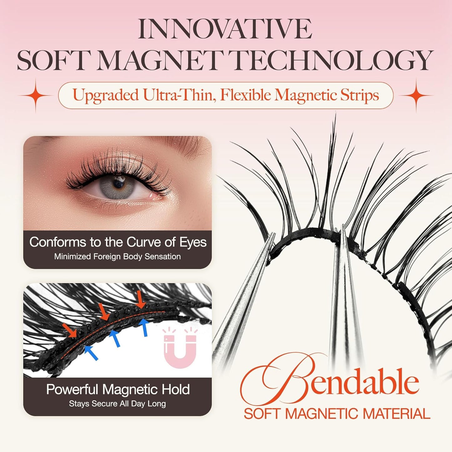 LASHVIEW Magnetic Eyelashes with Applicator,Reusable Soft Magnetic Eyelashes Natural Look, No Glue Needed RC14-N