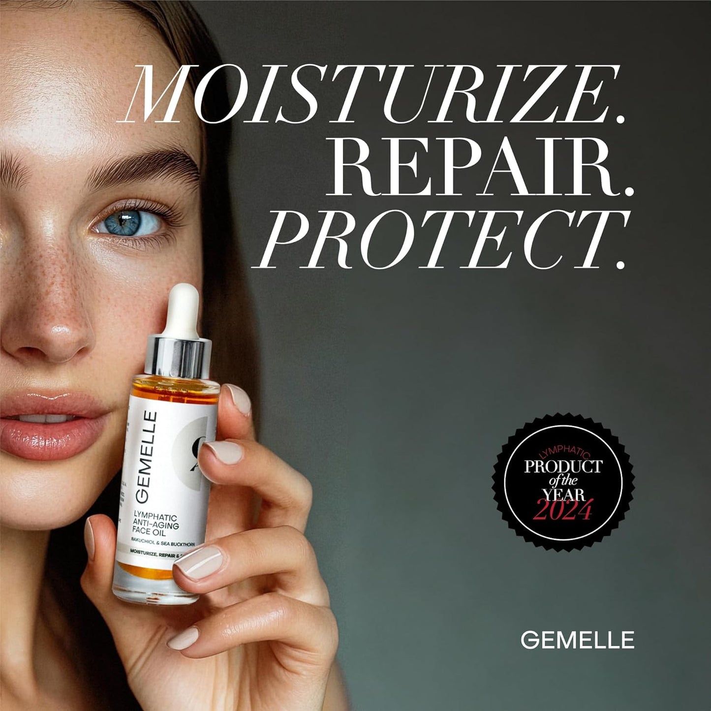 GEMELLE Lymphatic Anti-Aging Face Oil | 10x Award winner | Vitamin C,E & A | Moisturize, Repair & Protect | Bakuchiol, Sea Buckthorn & More! | Organic, Natural, Clean Beauty | Starter, Travel 15ml