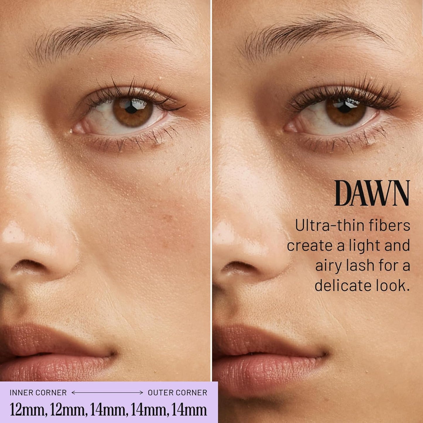 Lilac St - Dawn Natural Faux Eyelash Clusters (12mm) - No "Makeup" Look - DIY Lash Extension Wisps - Lightweight & Lifelike - Lasts 10 Days - Cruelty Free, Vegan, Women Founded - 10 Lashes