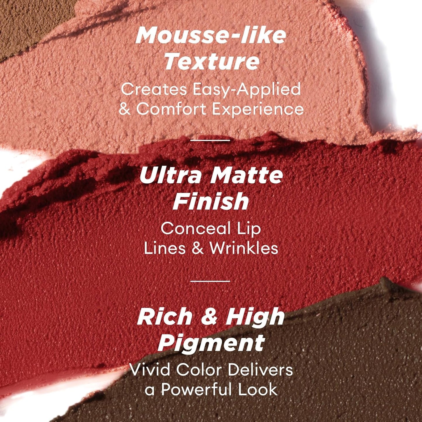 ITY Velvet Matte Finish Lip Stain-Mousse Textured Lip Clay, Nude Shade, Conceals Lip Lines, Rich Pigment Lip Tint Lipsticks, 0.14 oz (4g) in Berrylicious