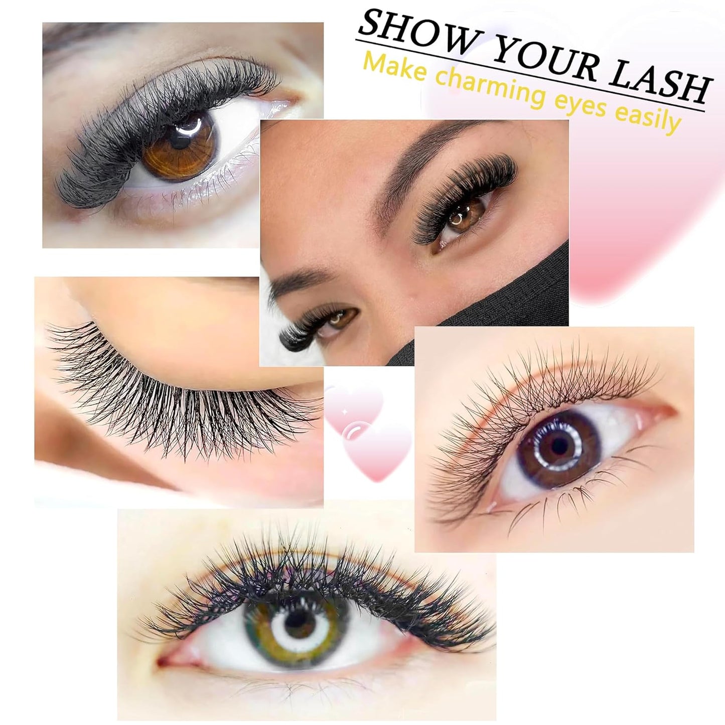 W Lash Extensions Supplies 6D Eyelash Extensions W Shape 0.07mm Thickness D Curl 11mm Premade Fans Easy Fan Lashes Volume Matte Black 12 Rows Crisscross Eye Lashes(W-6D-0.07-D,11mm)