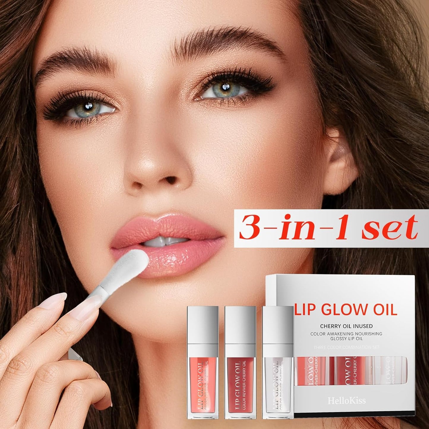 Lip Glow Oil Long Lasting Plumping Transparent Lip Balm Moisturizing Lip Oil Repairing Lip Lines and Prevents Dry Cracked for Lip Care and Dry Lips (Set-B)