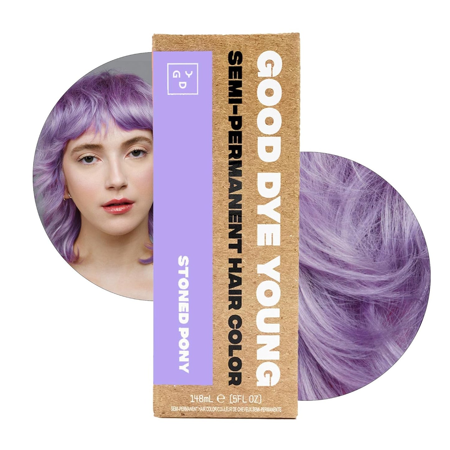 Good Dye Young Semi-Permanent Hair Color, Vegan and Cruelty-Free Purple Hair Dye, Last up to 24 Washes, Non-Damaging Conditioning Hair Color (5FL OZ, Stoned Pony)
