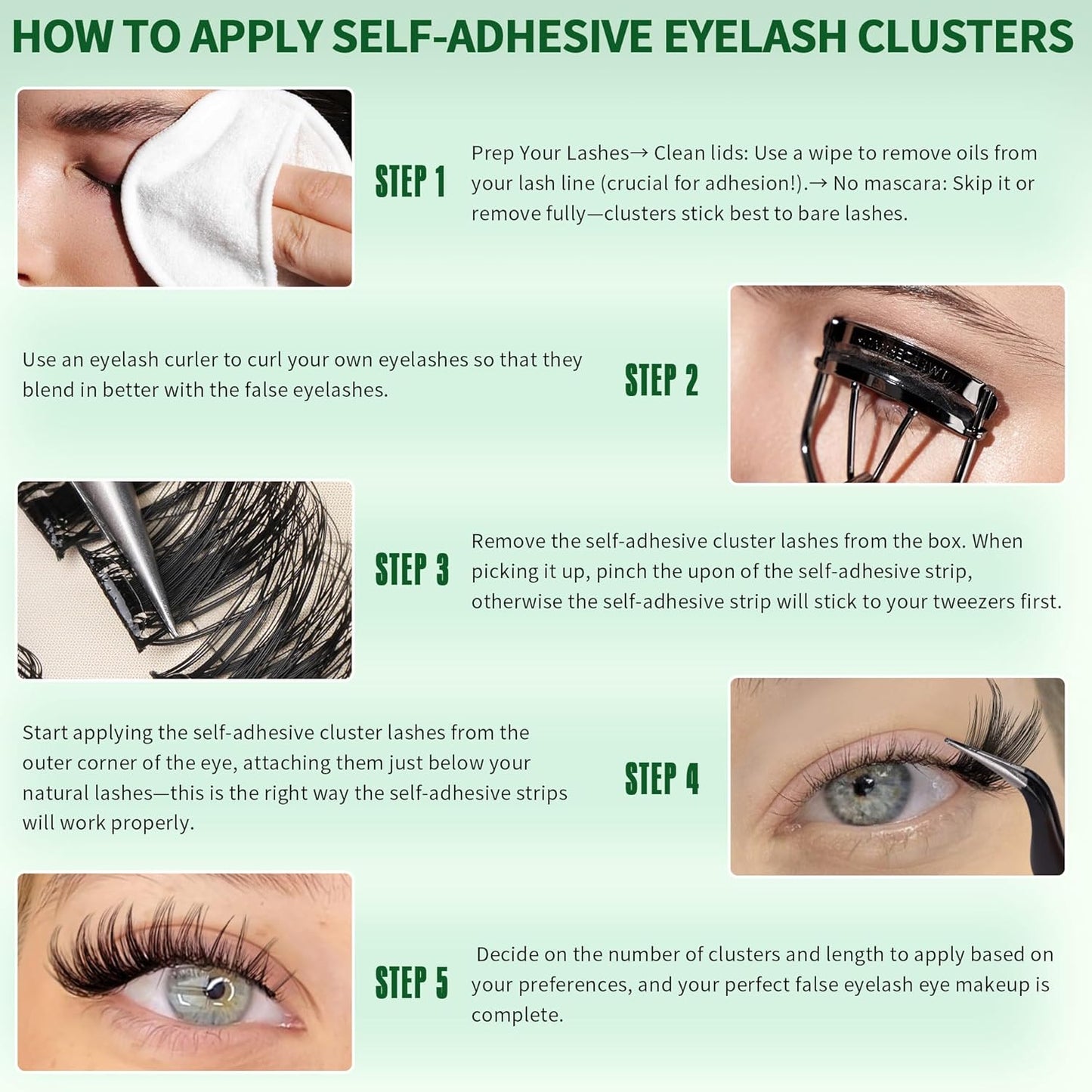 Self Adhesive Eyelash Clusters 168Pcs No Glue Lash Clusters Pre-glued Wispy Lash Extensions Self Adhesive Eyelashes Extensions Press on Individual Lash Extensions 10MM-16MM