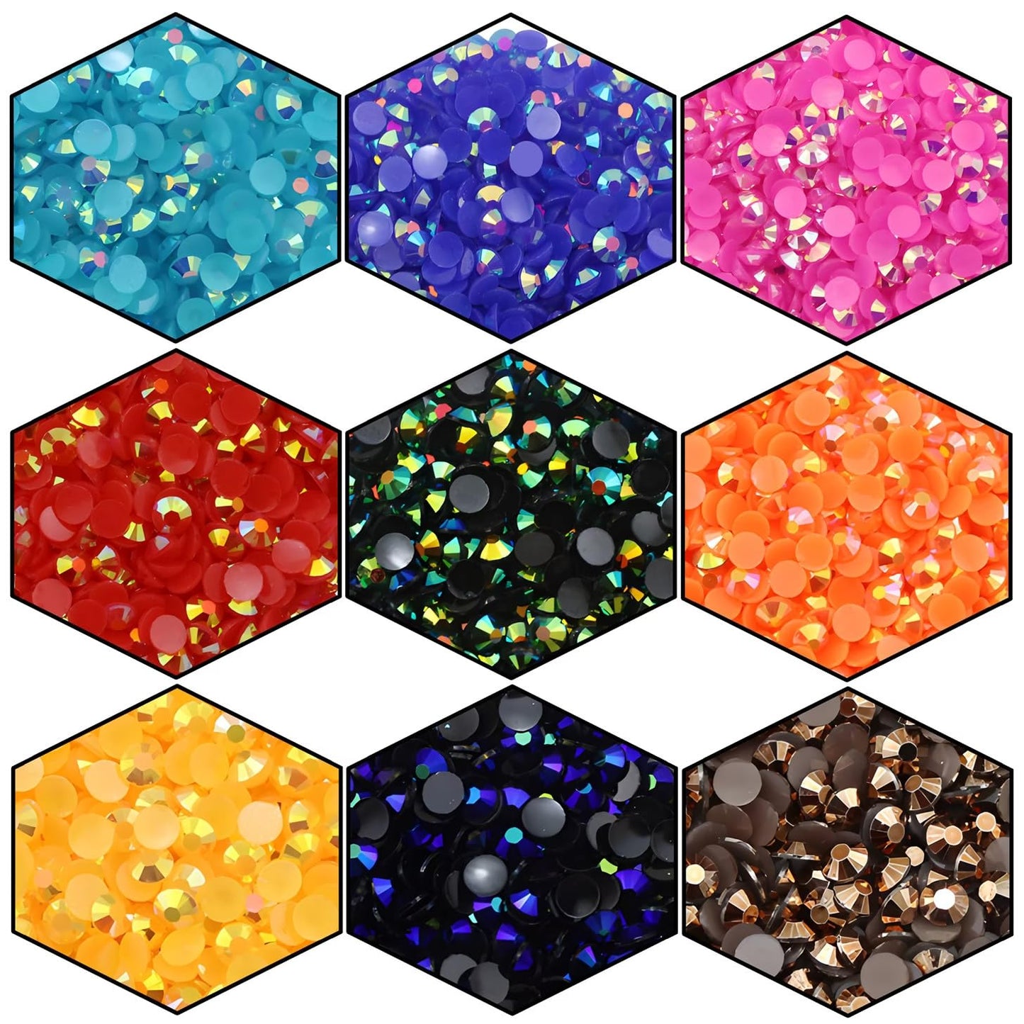 1440 Pcs SS20 5mm Flatback Rhinestones for Nails Art Crafts Glitter Round Shine Gems AB Crystals DIY Clothes Shoes （White AB）