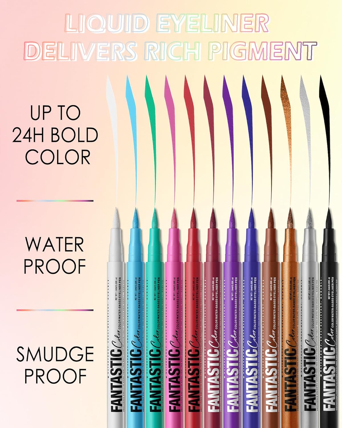 Green Matte Liquid Eyeliner Pencil, Colorful High Pigmented Waterline Eye liner Waterproof Pen, Bright Colored Smudgeproof Long Lasting Eyeliner Pen Christmas Party Festival Makeup Gift for Women-03