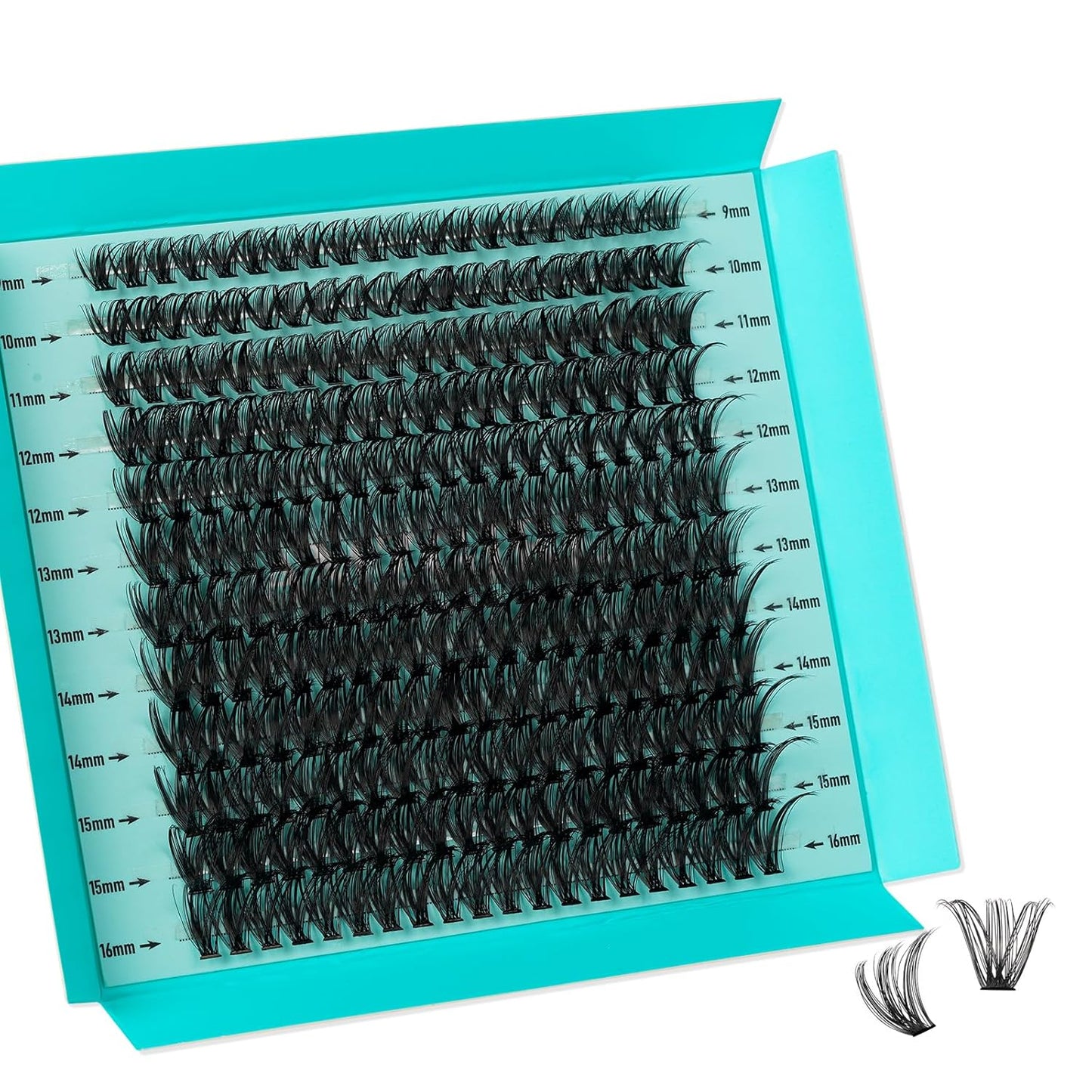 Lash Clusters 240pcs Eyelashes Cluster Individual Wispy Lashes Thin Band for D Curl Lash Extension Eyelashes for Beginners at Home,False Eyelashes Soft Eyelash Clusters(40D,D-Mix9-16mm)
