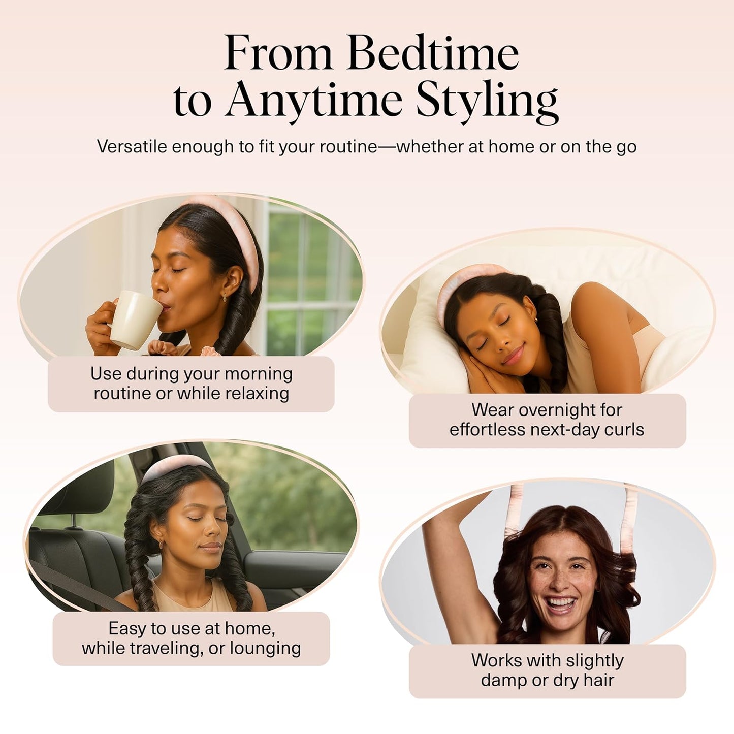 Kitsch Satin Heatless Curling Set – Heatless Curls Overnight with Hair Curler & 2 Satin Scrunchies – Hair Curlers to Sleep In for Overnight Curls – Overnight Blowout Rods – Sunset Tie Dye