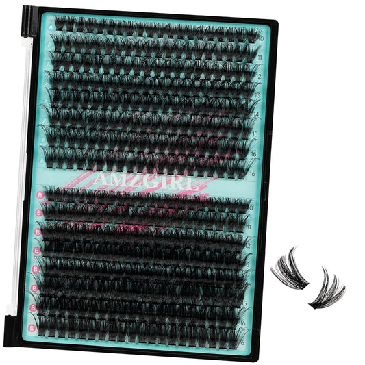 Lash Clusters 320Pcs 70D 90D,DIY Individual Eyelash Extension, Wispy Cluster Lashes Extension Volume Eyelashes Extensions for Self Use at Home (D-Mix10-16mm)
