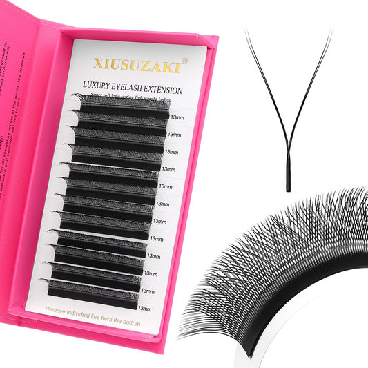YY Lash Extensions Y Eyelash Extensions 0.05mm Thickness C Curl Mix 8-15mm Premade Fans 4D Individual Lashes Matte Black Volume Lashes 12 Rows Crisscross False Eyelashes(YY-0.05-C,8-15mm)