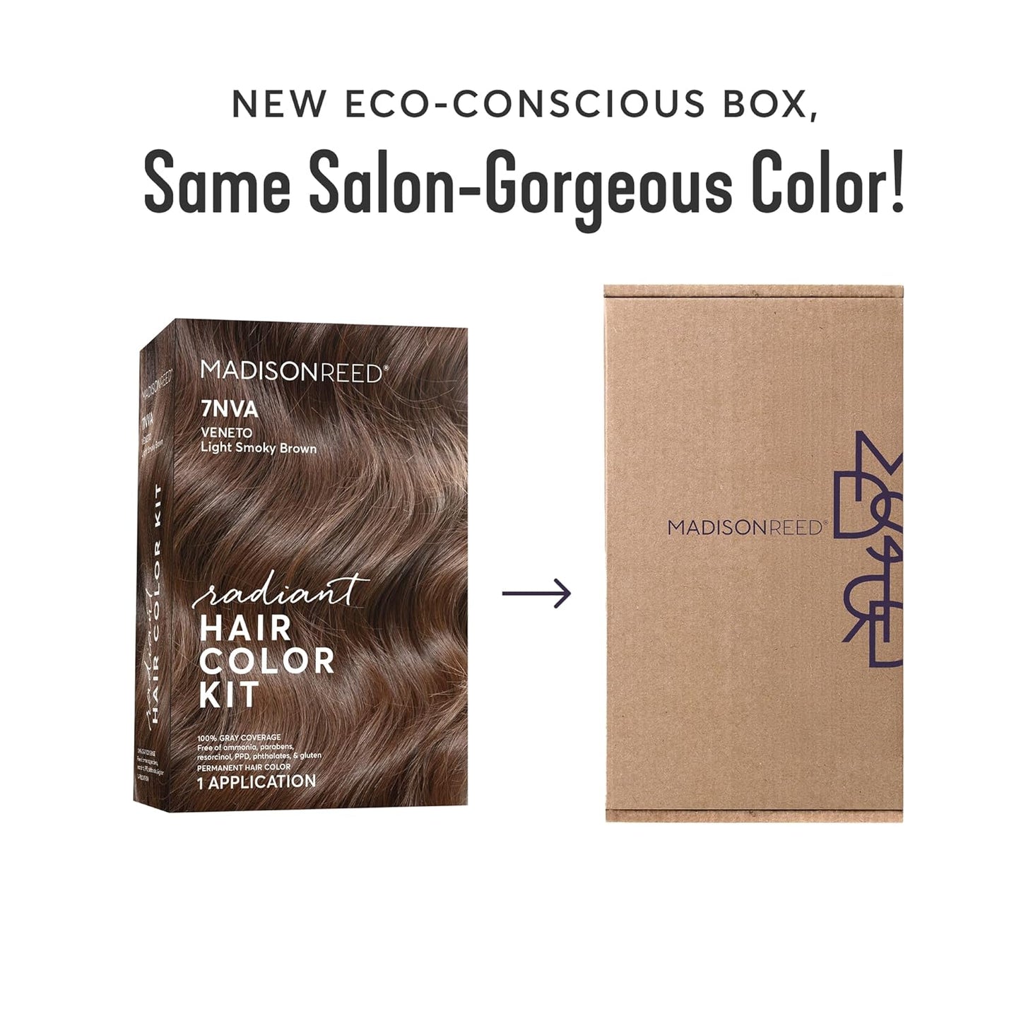Madison Reed Radiant Hair Color Kit | 7NVA Light Cool Brown (Veneto Brown) for 100% Gray Hair Coverage | Dimensional Salon-Quality Permanent Hair Dye | PPD-Free & Ammonia-Free | 2 Pack