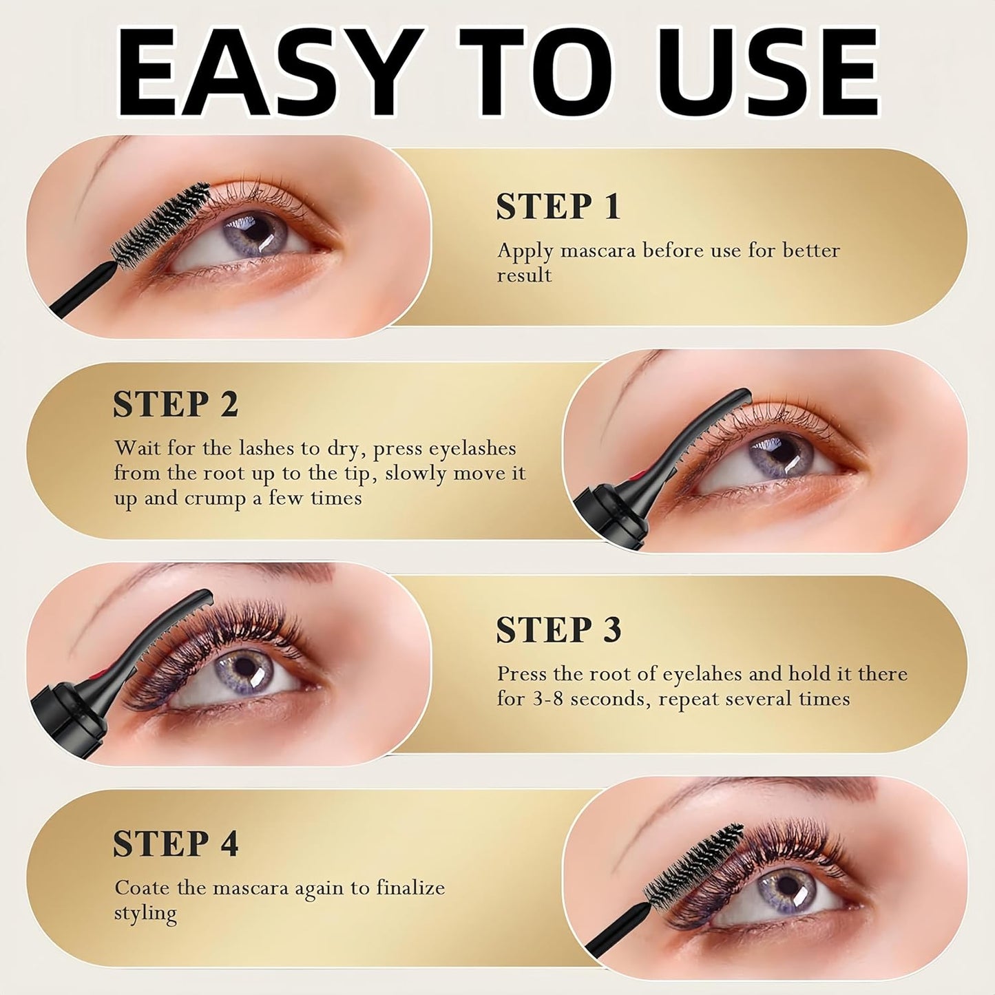 Heated Eyelash Curler, Heated Lash Curler with Led Display Electric Eye lash Curler 3 Temp Settings for Makeup Tools for Achieving A Natural Curl and Long Lasting Eyelashes, Designed for Women, White