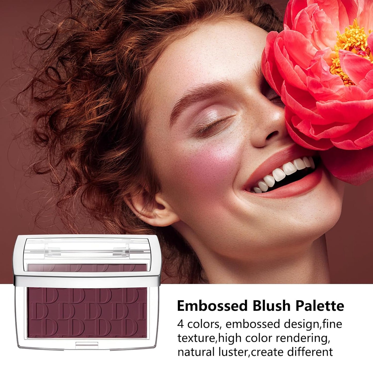 Embossed Blush, Palette Pink Dark Powder Blush Palette