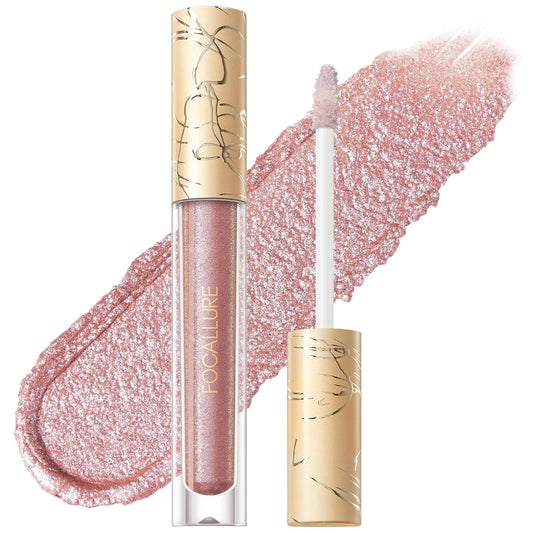 FOCALLURE Metallic Liquid Lipstick,Non Stick Cup Lip Gloss,High Impact Lip Color with Transfer-proof Wear,Long Lasting & Waterproof Lipstick Makeup for Women,Dying Star