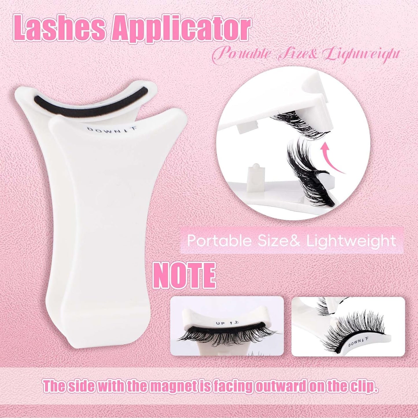 FADLASH 2 Pairs Magnetic Eyelashes with Applicator Waterproof Cat Eye Magnetic Lashes Natural Look Reusable Easy to Wear and Remove, Black (K8+604)