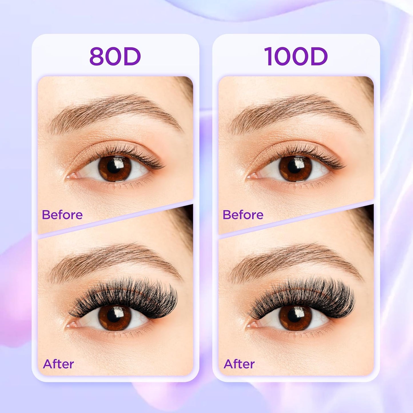 Lash Extension Kit DIY Lash Clusters Kit Eyelash Extensions Individual Lashes Extensions with (Lash Bond,Seal,Tweezers,240Pcs,80D+100D,10-18mm)