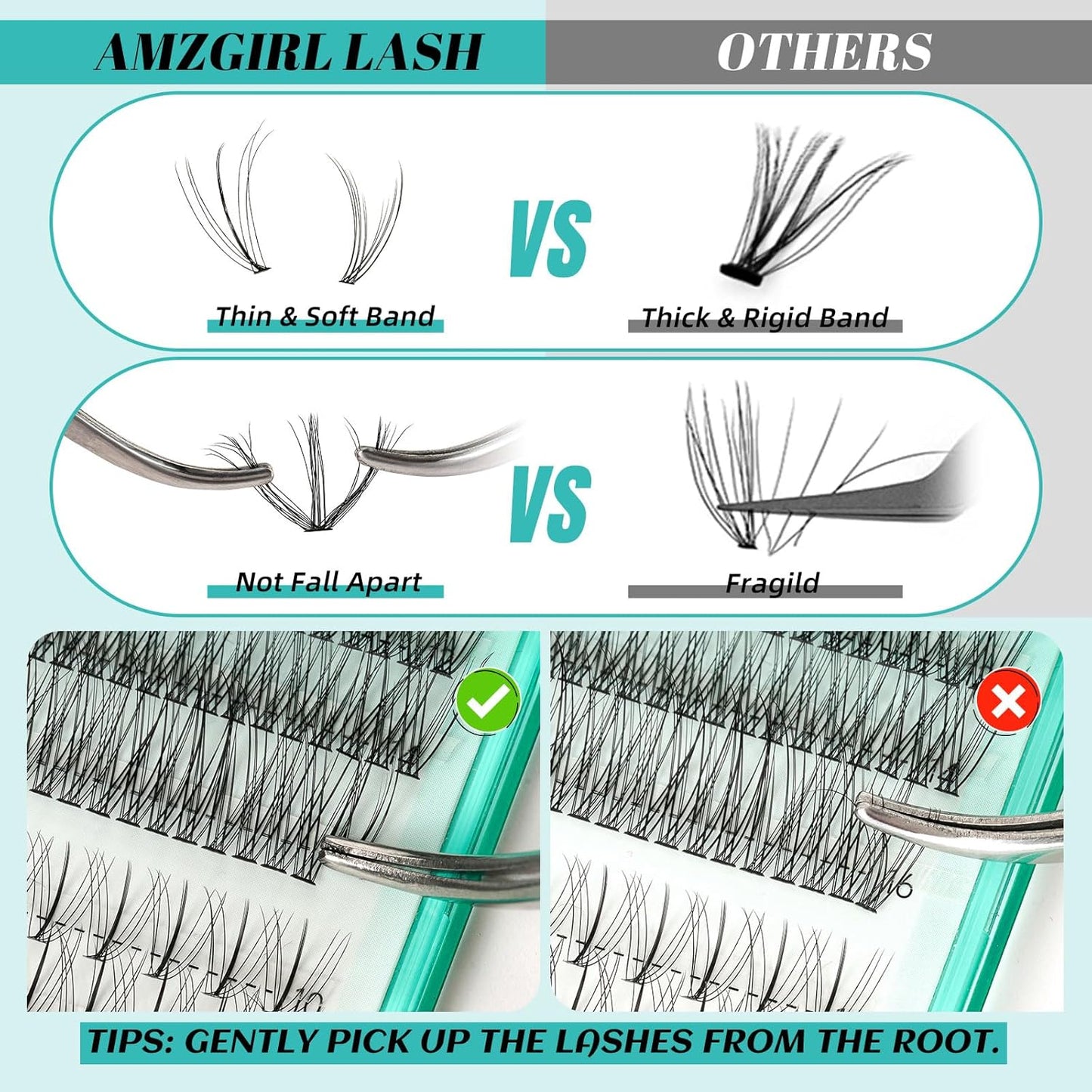 Lash Clusters Wispy 348PCS Eyelash Extension DIY Multi-Type Faux Bottom Lashes Lash Extension Natural Look Cluster Eyelash Extensions Soft False Eyelashes at Home for Beginners(D-Mix5-16mm)