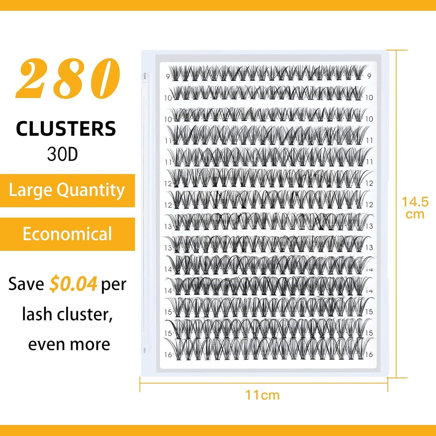 B&Q Lash Clusters 30D-0.07D-9-16MIX B&Q LASH 280 Clusters False Eyelash 20D 30D 40D Lash Extensions Individual Lashes Cluster DIY Eyelash Extensions at Home (30D-0.07D,9-16MIX)