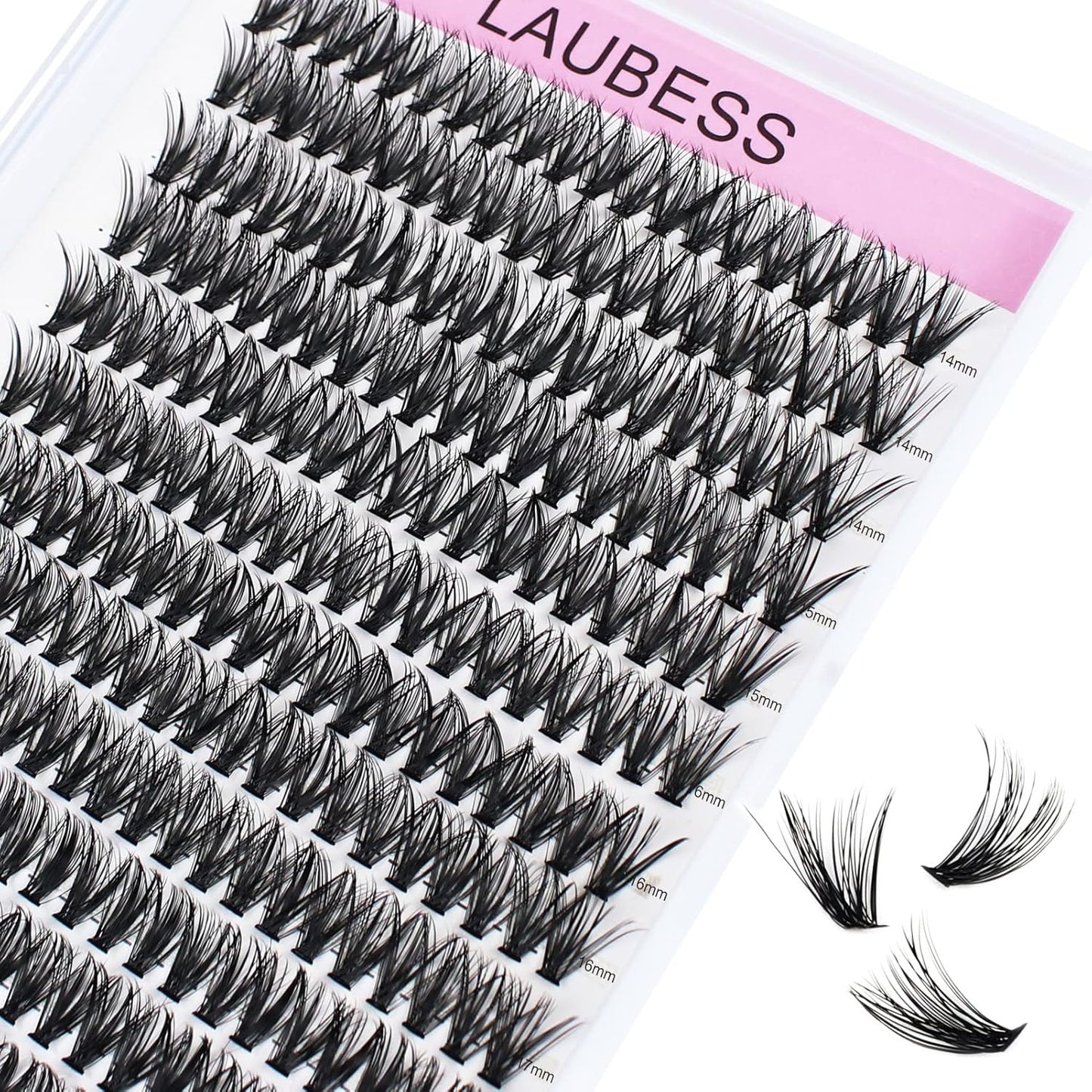 Eyelash Clusters LAUBESS Lash Clusters Individual Lashes Cluster Eyelash Extensions DIY at Home Waterproof Cluster Lashes (40D-0.05D-14-18)