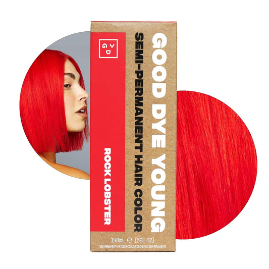 Good Dye Young Semi-Permanent Hair Color, Vegan and Cruelty-Free Orange Hair Dye, Last up to 24 Washes, Non-Damaging Conditioning Hair Color (5FL OZ, Rock Lobster)