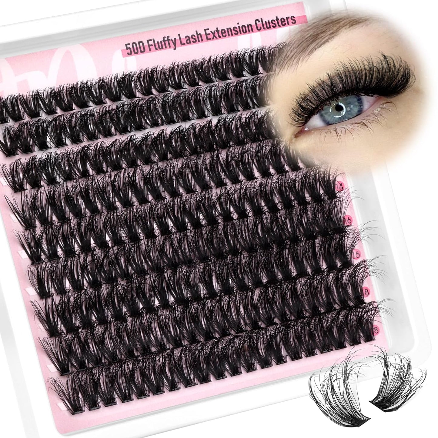 Fluffy Lash Clusters Wispy Eyelash Extension 10-18MM 180Pcs Individual Lashes Clusters Natural Eyelashes Extensions DIY at Home by Pleell