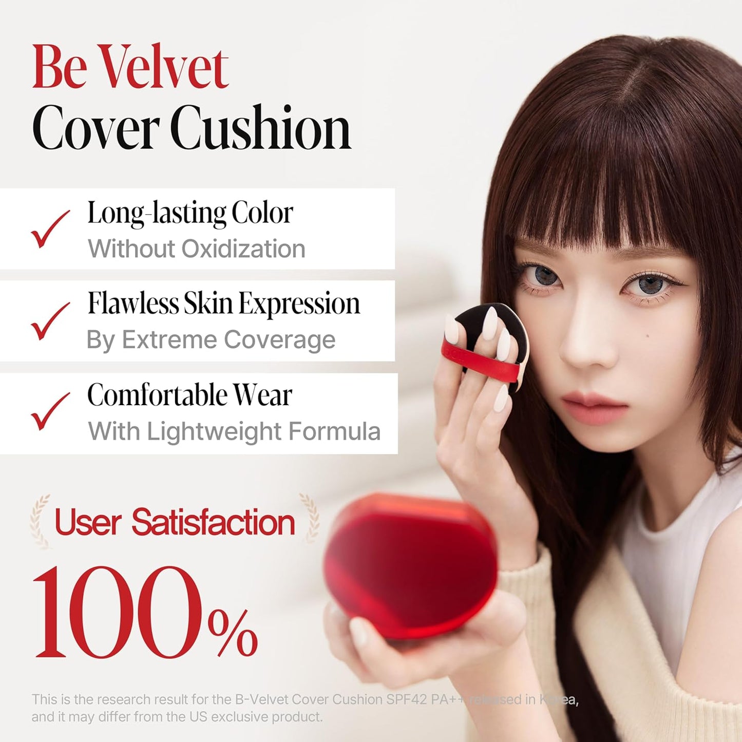 espoir [NEW] Be Velvet Cushion Foundation | Quick and Easy Coverage with Long-lasting Color by Zero Oxidation (#13 Porcelain, 0.46 Ounce (Pack of 1))