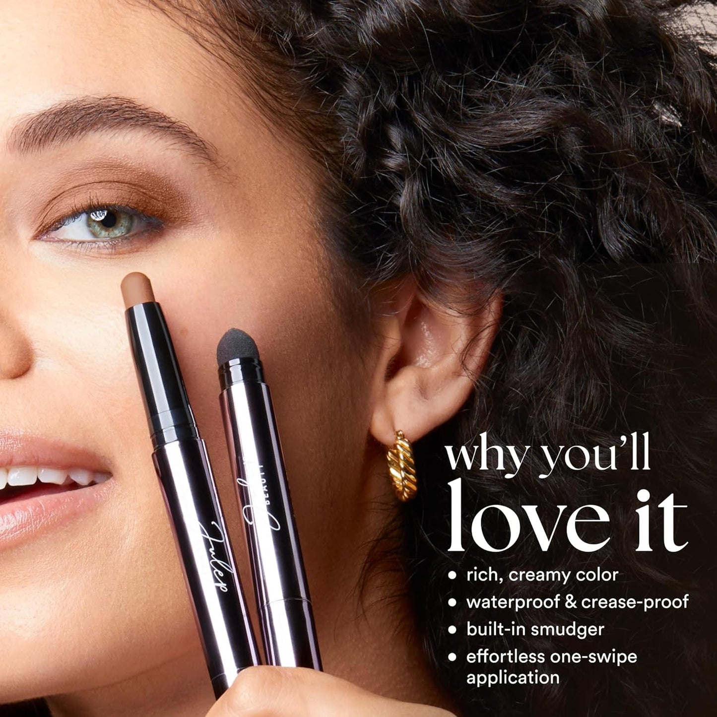 Julep Eyeshadow 101 Cream-to-Powder Waterproof Shadow Stick – Warm Gold Shimmer – Long-Lasting, Crease-Proof, Golden Shimmer Cream Eyeshadow with Built-in Smudger