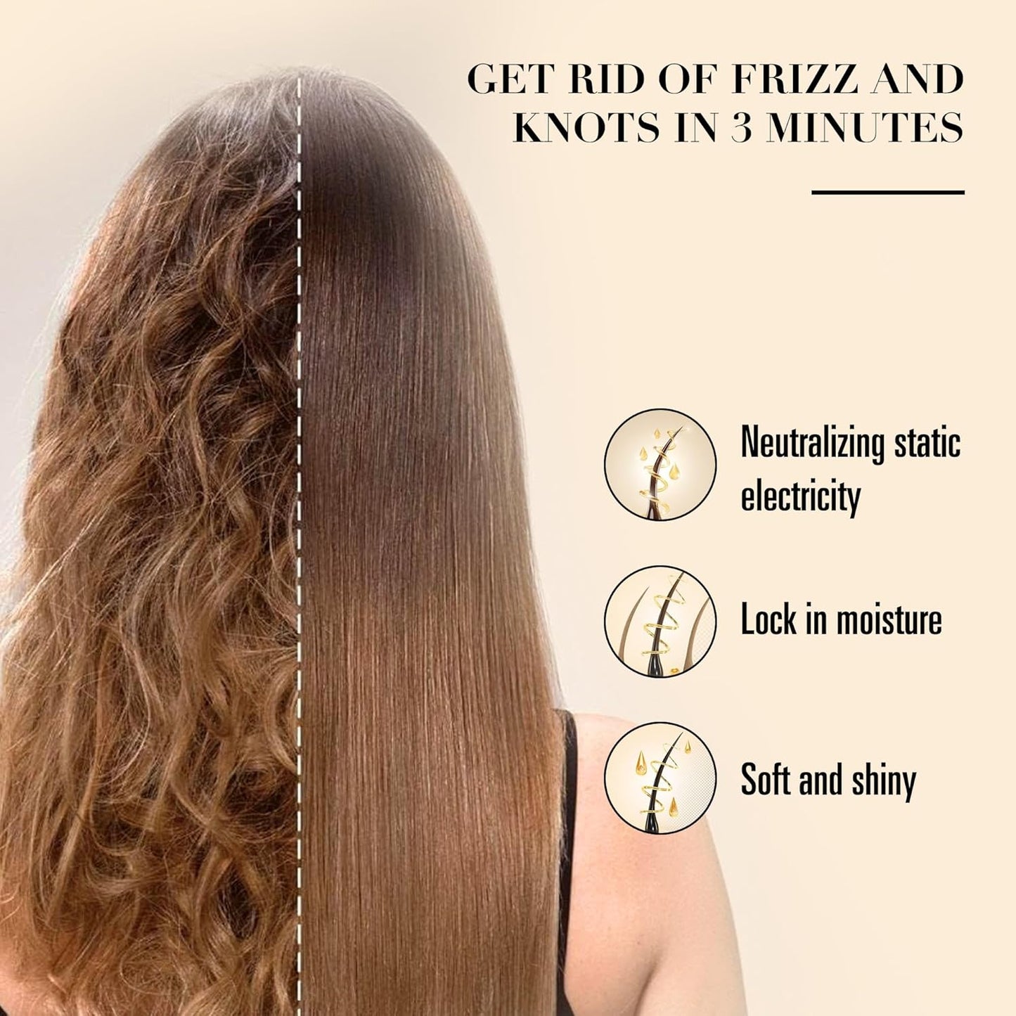 Bamboo Hair Brush for Hair Growth, Natural Bamboo Bristles Detangling Wooden Hair Brush for Scalp Massage, for Women, Men & Kids, All Hair Types, with Ergonomic Handle