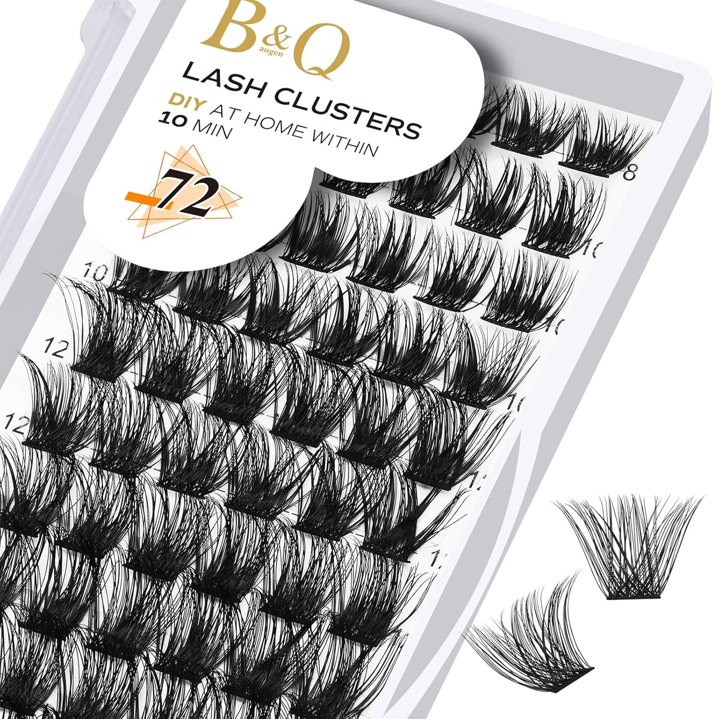 Lash Clusters B02 DIY Eyelash Extensions 72 Clusters Mega Volume C D Curl Individual Lashes Cluster Extensions for DIY at Home (NM-C-8-16MIX)
