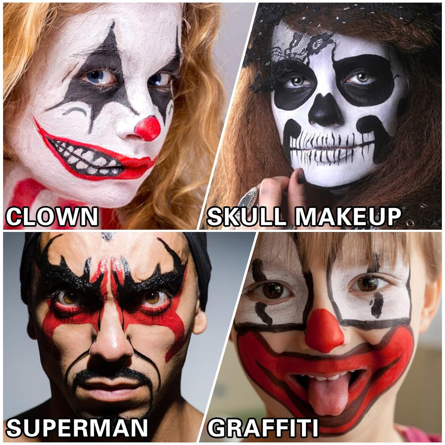 Red Face Body Paint Halloween Cosplay Clown Zombie Costume Sfx Makeup Professional Oil Based Cream Face Paint Palette for Adults and Kids