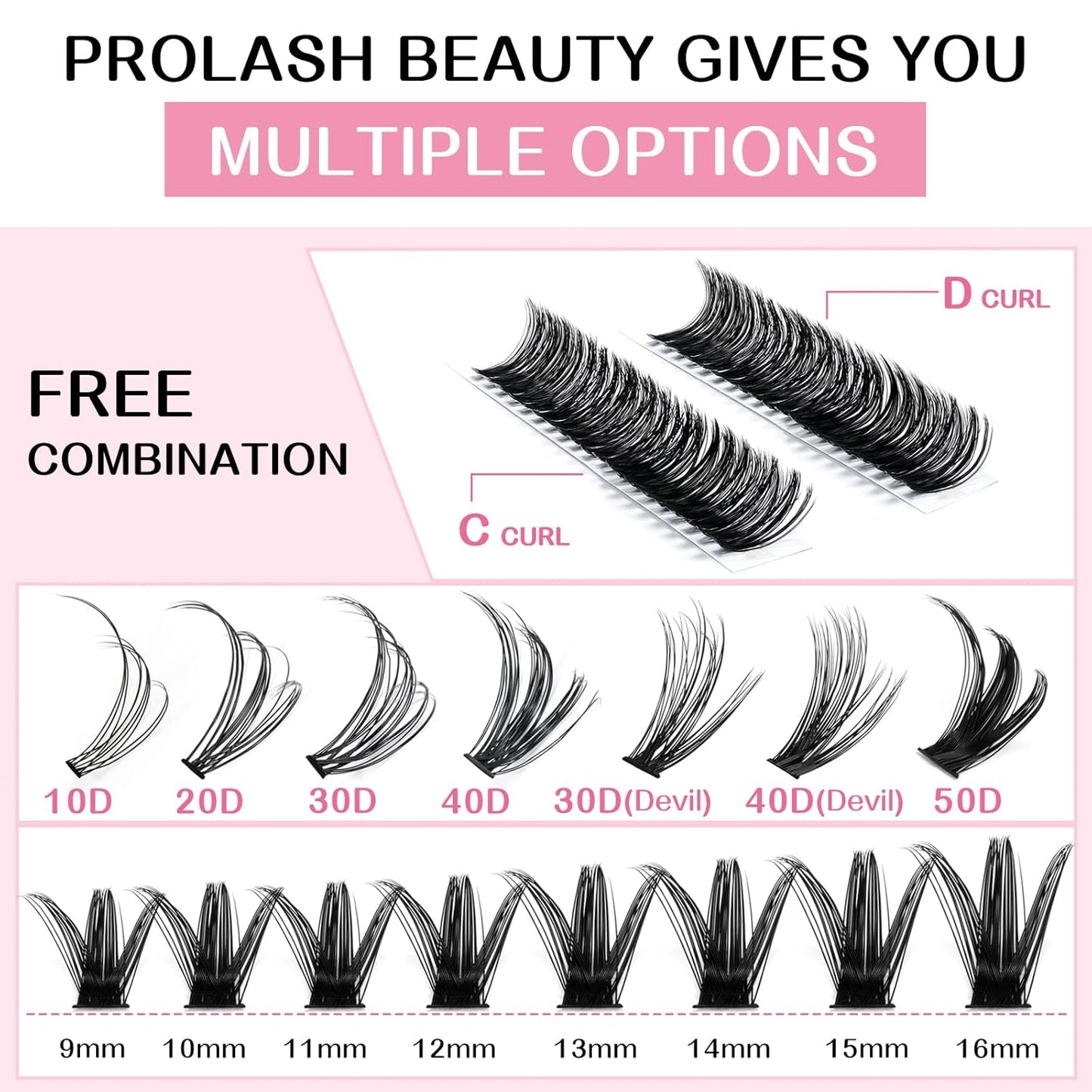 280 Pcs Individual Lashes 50D-D-0.07-10 Cluster Lashes C D Curl Wispy Lashes Bottom Lashes DIY Lashes At Home（50D-D-0.07-10）