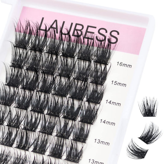 Individual Lashes 72 Cluster Lashes Mixed Tray Volume Eyelash Clusters DIY Lash Extension Kit Soft Lash Clusters Fluffy Mink Cluster Eyelash Extensions (03-0.07C, 9-16mm)