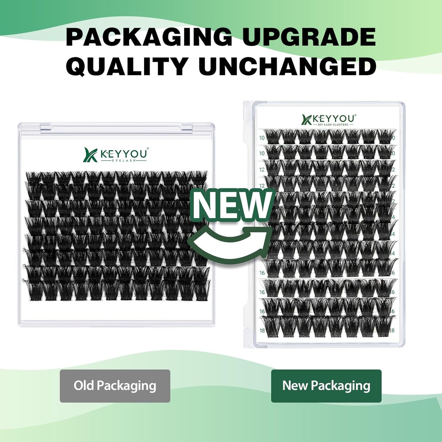 Lash Clusters 96pcs Individual Lashes Y02 D Curl 10-18MIX Cluster Lashes KEYYOU Volume Wispy Lash Extension Soft&Comfortable Easy DIY at Home(Y02,D-10-18MIX)