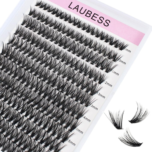 Eyelash Clusters LAUBESS Lash Clusters Individual Lashes Cluster Eyelash Extensions DIY at Home Waterproof Cluster Lashes (40D-C-9-16)