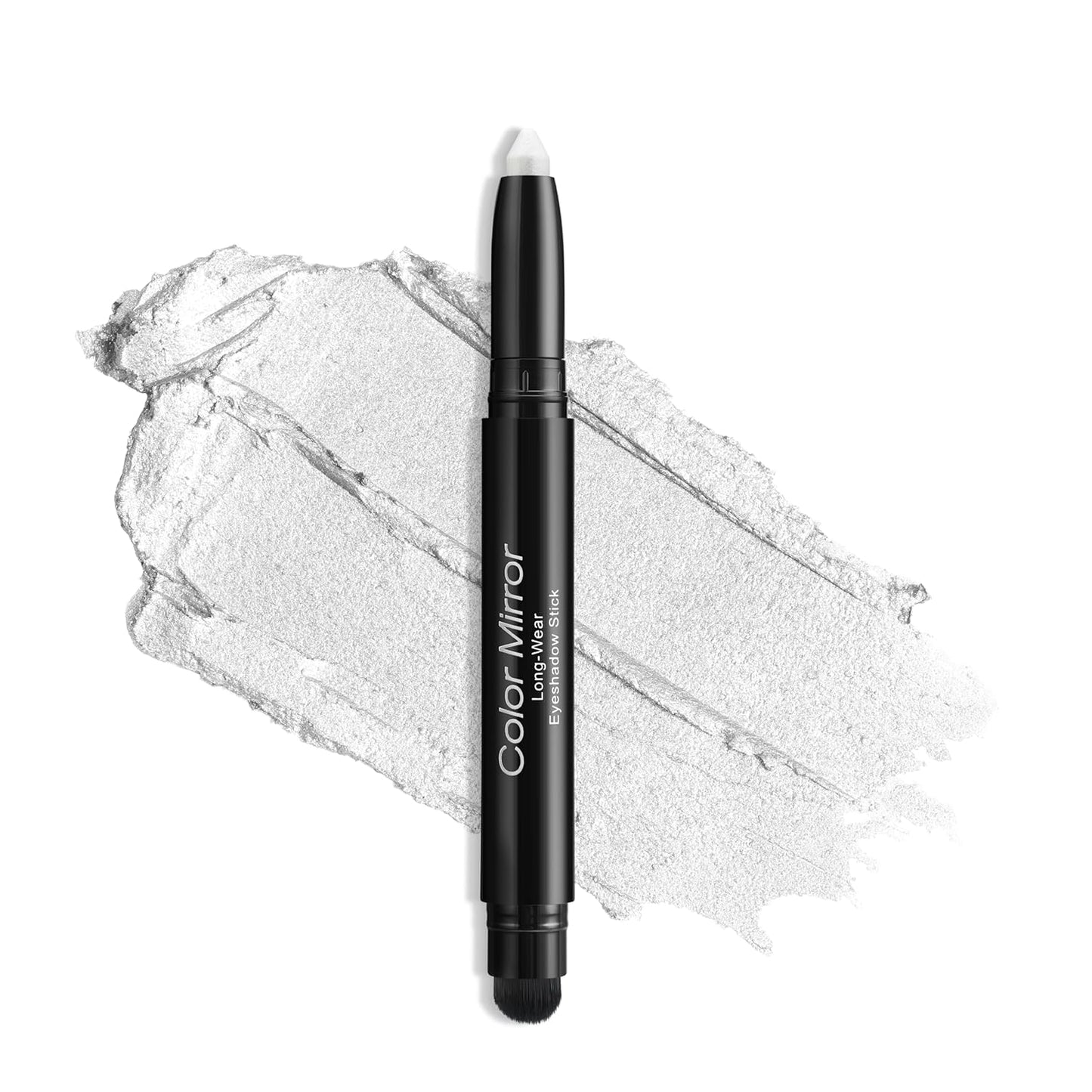 Longwear Cream Eye Shadow Sticks(65 Snowflake Shimmer), Smudge-Proof, Waterproof Eyeshadow,Silky Formula Glitter With Makeup Brush,Pure White