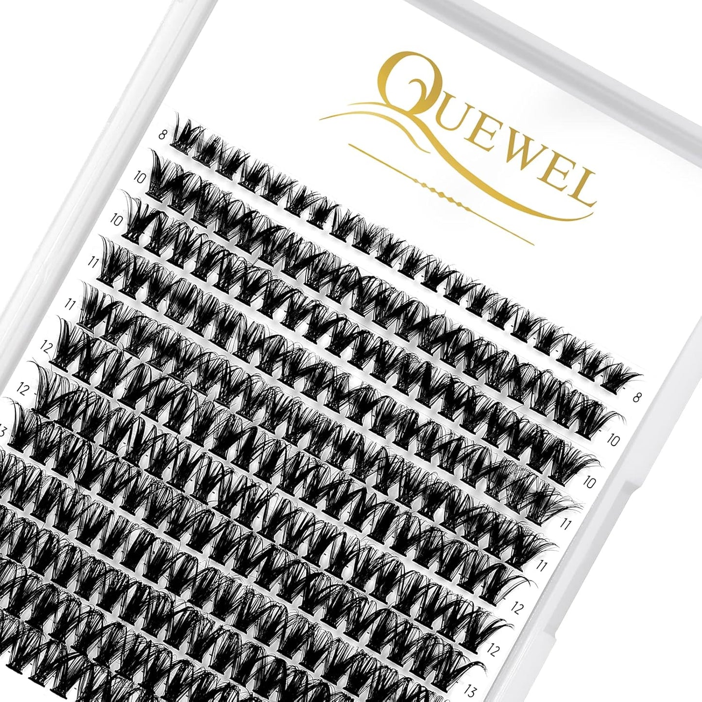 QUEWEL Cluster Lashes 240Pcs Individual Lashes 50D 0.07 D Curl Mix8-14mm Lash Extensions Clusters Lashes Soft&Natural False Eyelashes Individual DIY Eyelash Extension at Home(50D 0.07D mix-8-14)