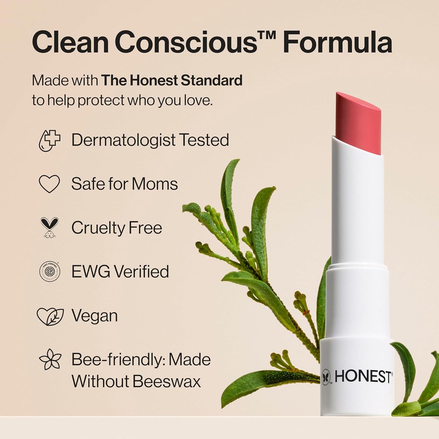 Honest Beauty Moisturizing Vegan Tinted Lip Balm | Antioxidant-rich Acai Extracts + Avocado Oil | Paraben Free + Cruelty Free | Dragon Fruit
