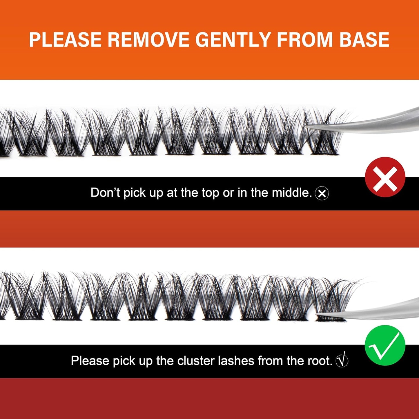 Lash Cluster 132pcs Individual Lashes,8-16mm Diy Lash Extension,D Curl Lash Clusters Wispy,3D Natural Lash Clusters Look Like Eyelash Extension DIY at Home (Orange Whisper-D-8-16mix)