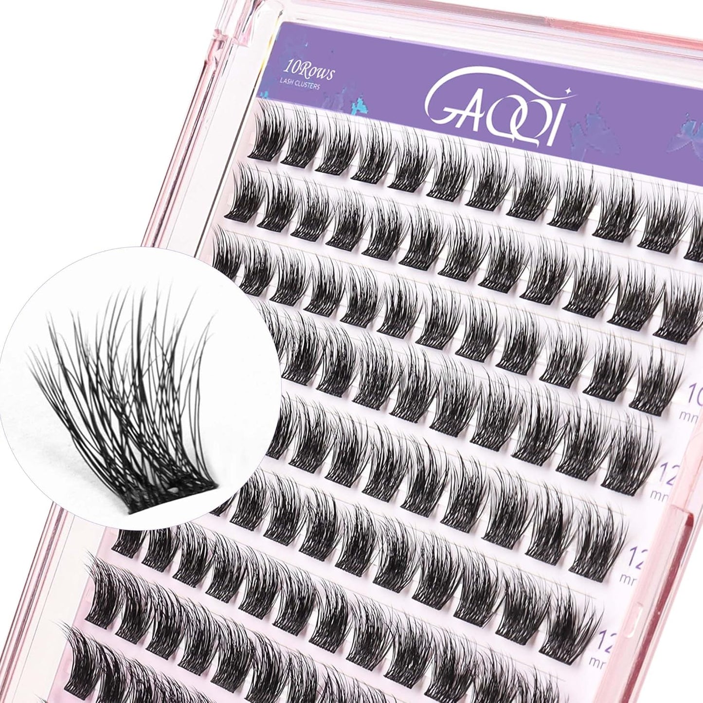 GAQQI Lash Clusters, Cluster Eyelash Extensions 120 Cluster Lashes, Volume Eyelash Clusters 10-14mm, Multilayered 3D Individual Lashes, Soft and Thin Band (3D-GQ01)