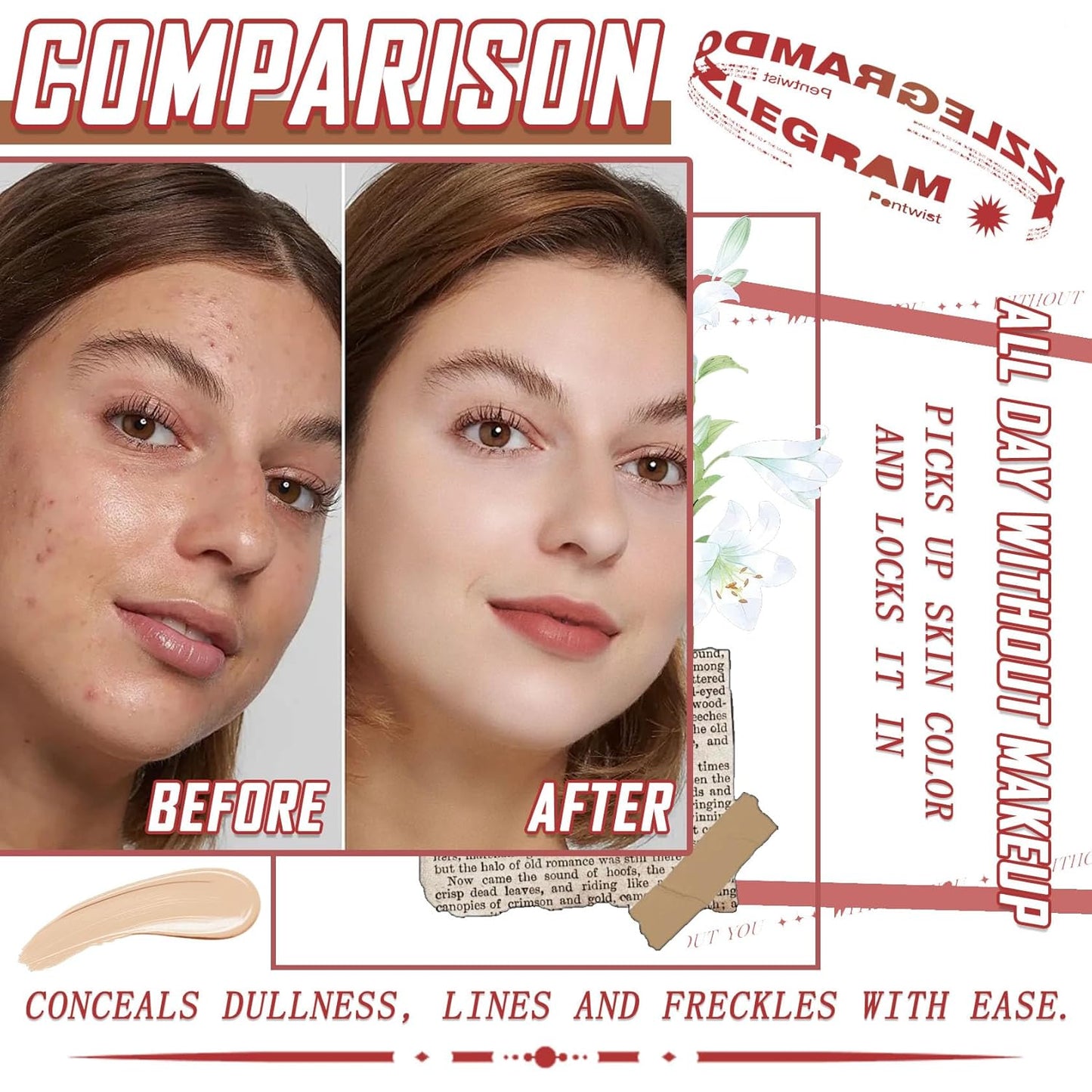 5 Colors Correcting Concealer Palette,Waterproof Long Lasting Cream Contour Palette for Women,Contouring Concealer Liquid Foundation Makeup Palette with Brush 01#