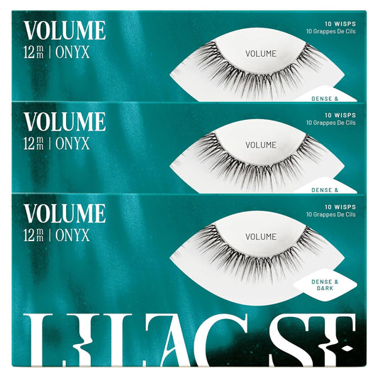 Lilac St - Volume Dramatic Faux Eyelash Clusters (12mm, 3 Pack) - Dense & Distinctive Look - DIY Lash Extension Wisps - Lightweight & Lifelike - Lasts 10 Days - Silk - Cruelty Free, Vegan - 30 Lashes