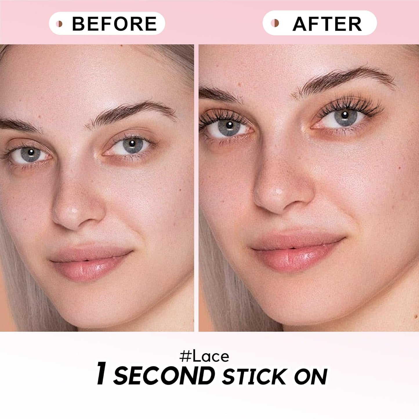 GAQQI Self Adhesive Eyelash Clusters, Natural Look No Glue Lashes 10-16mm, No Band Self Adhesive Lash Clusters 100pcs, Press On Lashes Invisible Band, With Lash Tweezer (LACE)