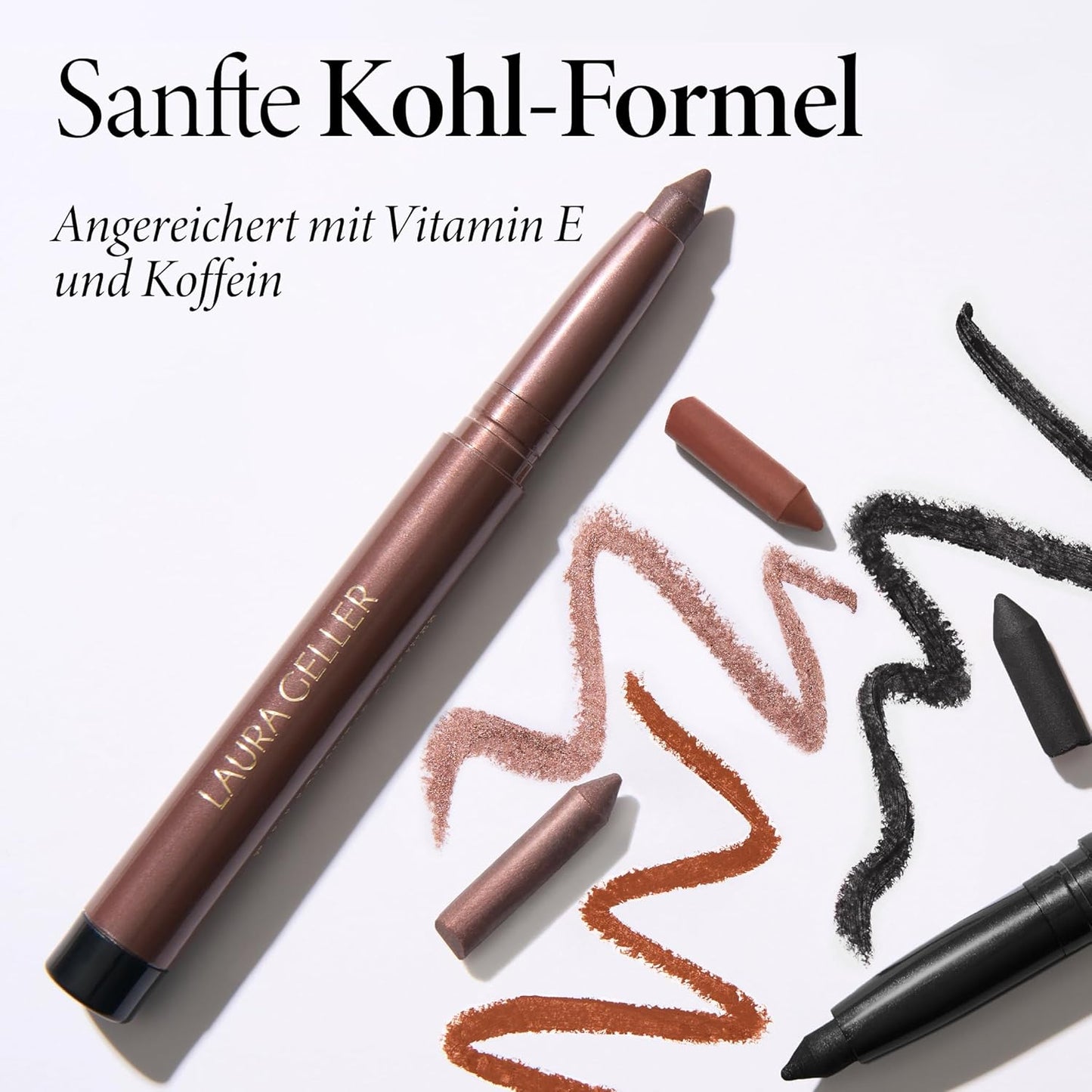 LAURA GELLER NEW YORK Kajal Longwear Kohl Eyeliner Pencil - Royal Quartz - Caffeine and Vitamin E - Smooth & Blendable Liner - Built-In Sharpener