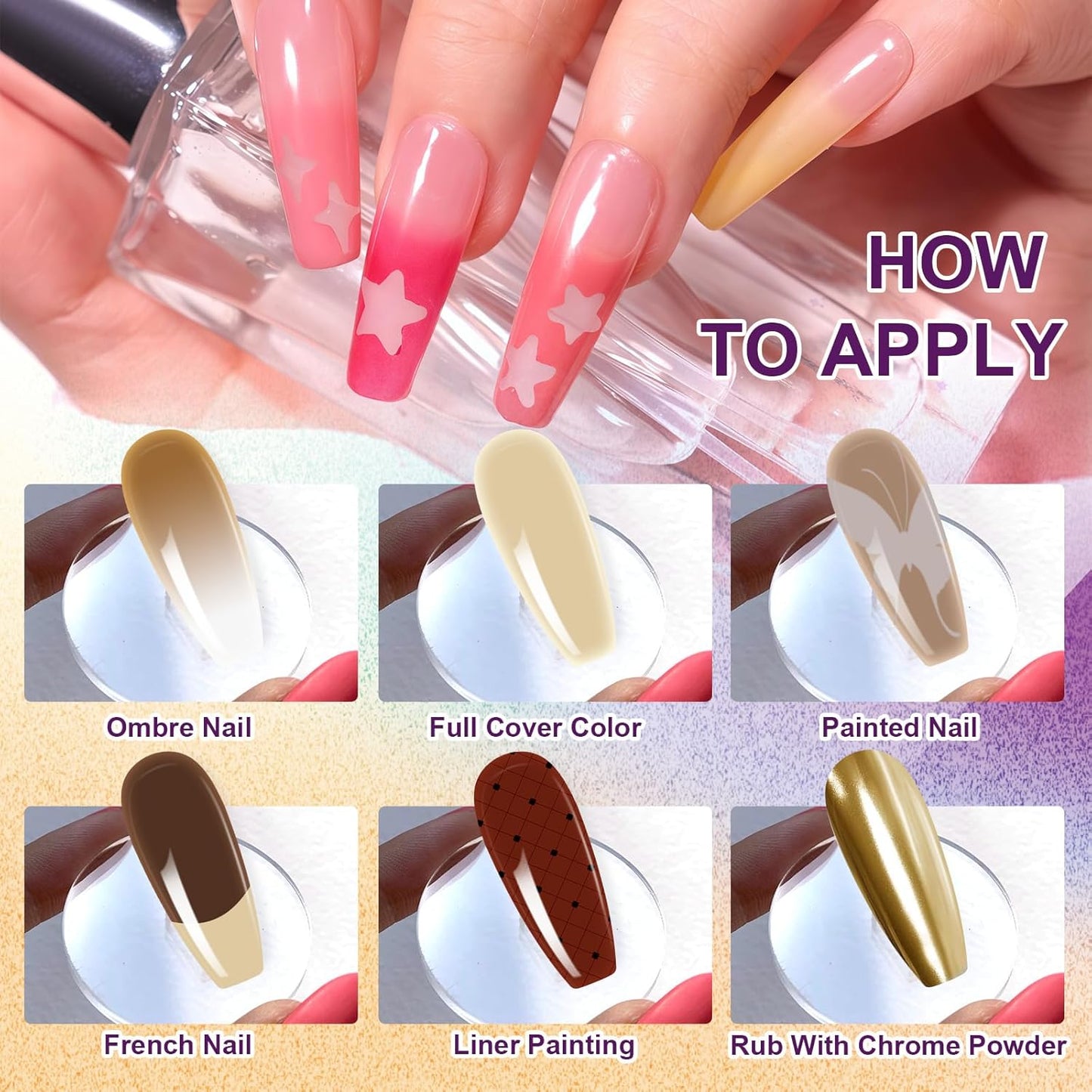 Gradient Painting Gel, 9 Colors Ombre Gel Nail Polish for Cream Brown Color Pigment Pat Aura Nails French Manicure Soak Off UV Long-lasting Home Salon DIY Nail Art Coconut Latte 1
